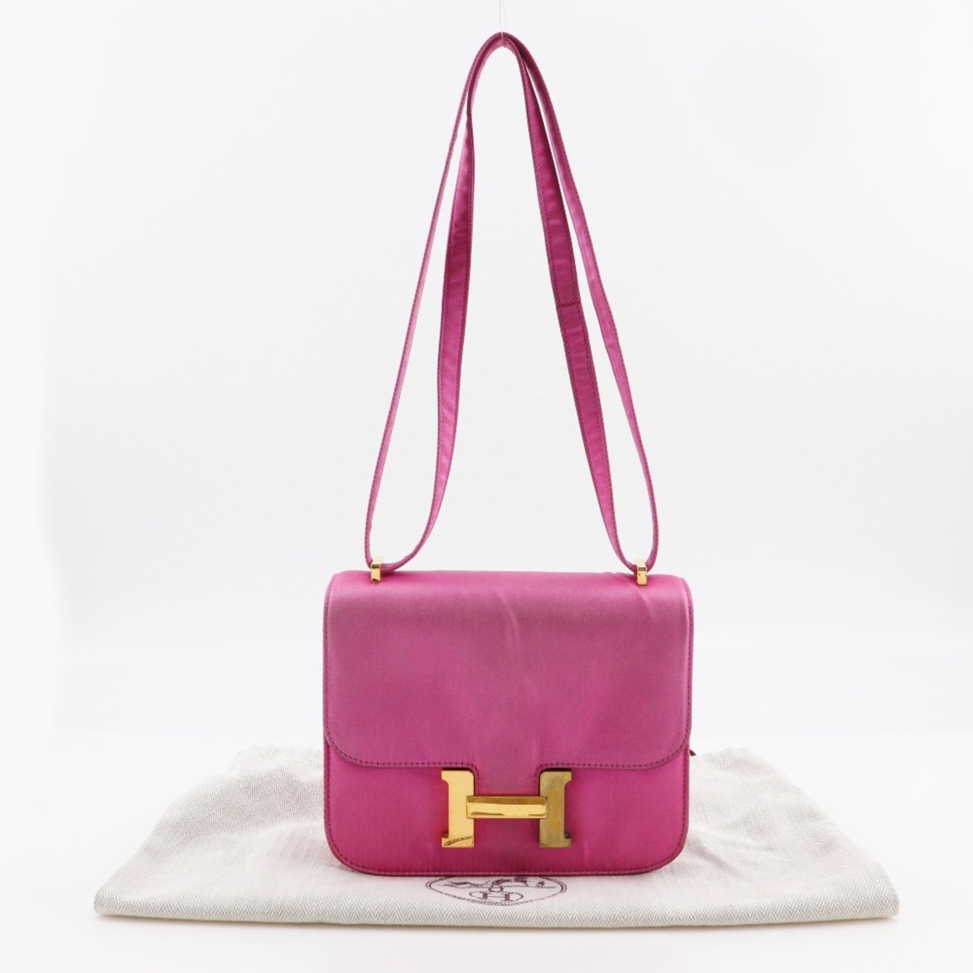 Hermes Constance Pink Silk Shoulder Bag (Pre-Owned)