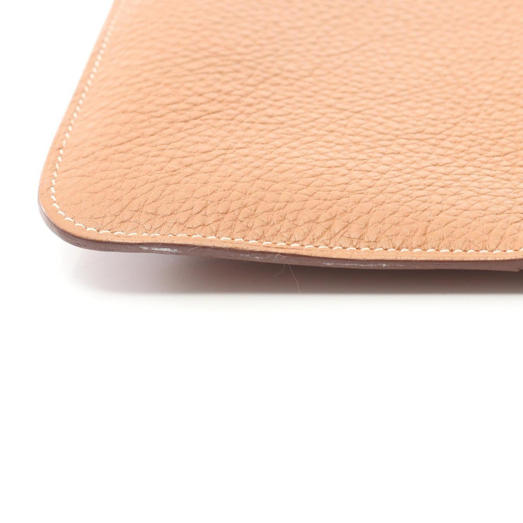 Hermes Brown Taurillon Clemence Leather Long Wallet (Bi-Fold) (Pre-Owned)
