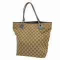 Gucci Beige Brown Canvas Tote Bag (Pre-Owned)