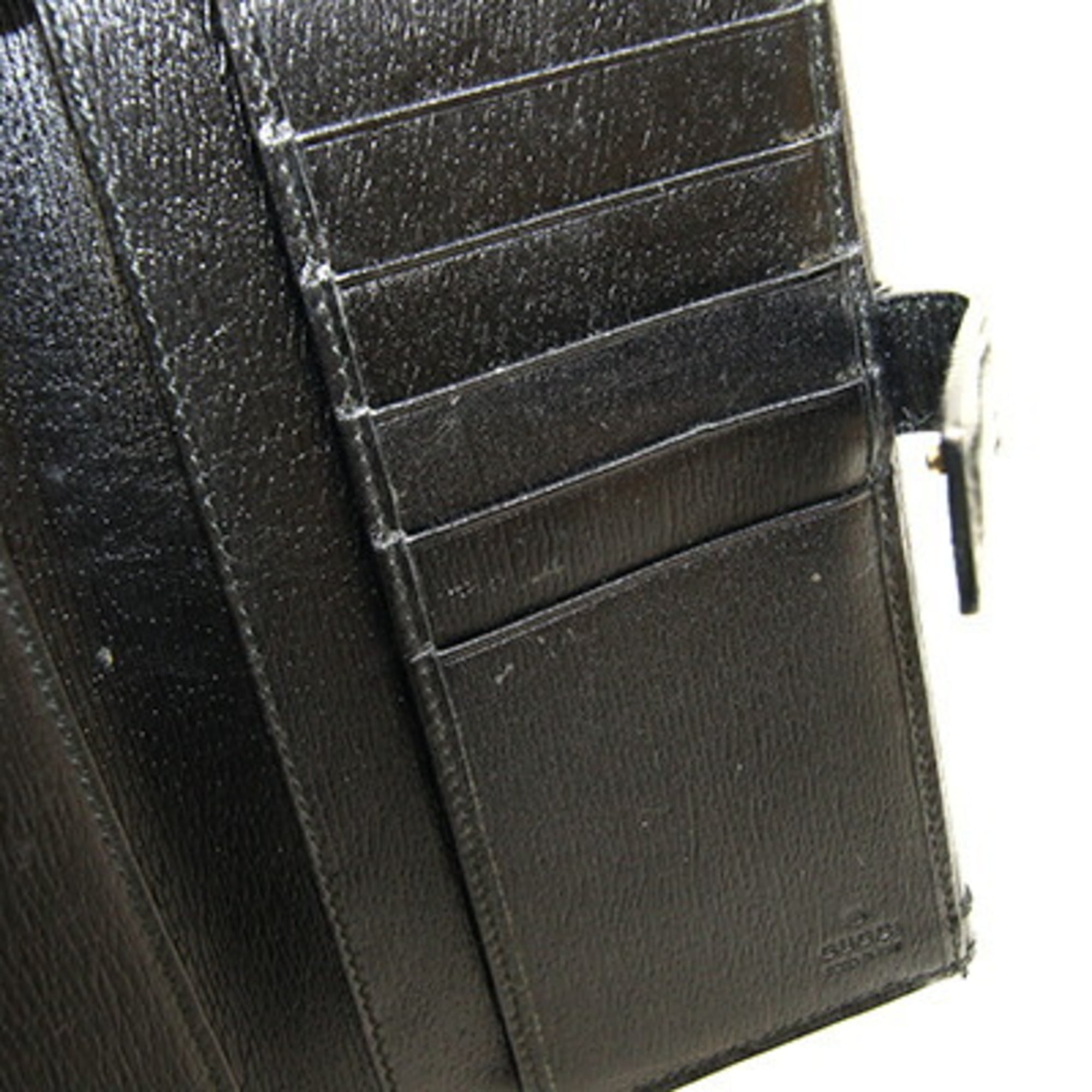 Gucci Black Leather Long Wallet (Bi-Fold) (Pre-Owned)