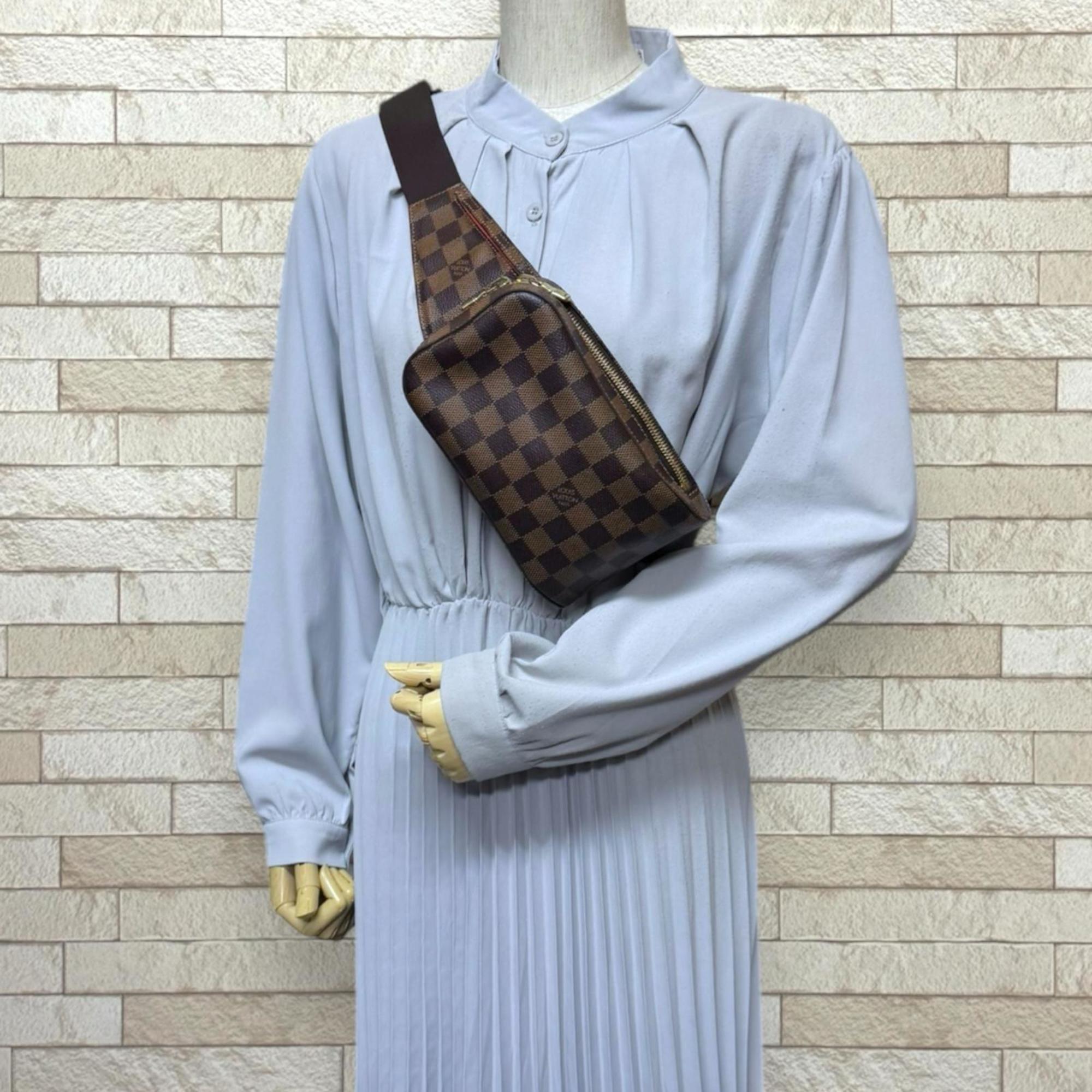 Louis Vuitton Damier Brown Damier Canvas Fanny Pack Shoulder Bag Sling Bag (Pre-Owned)
