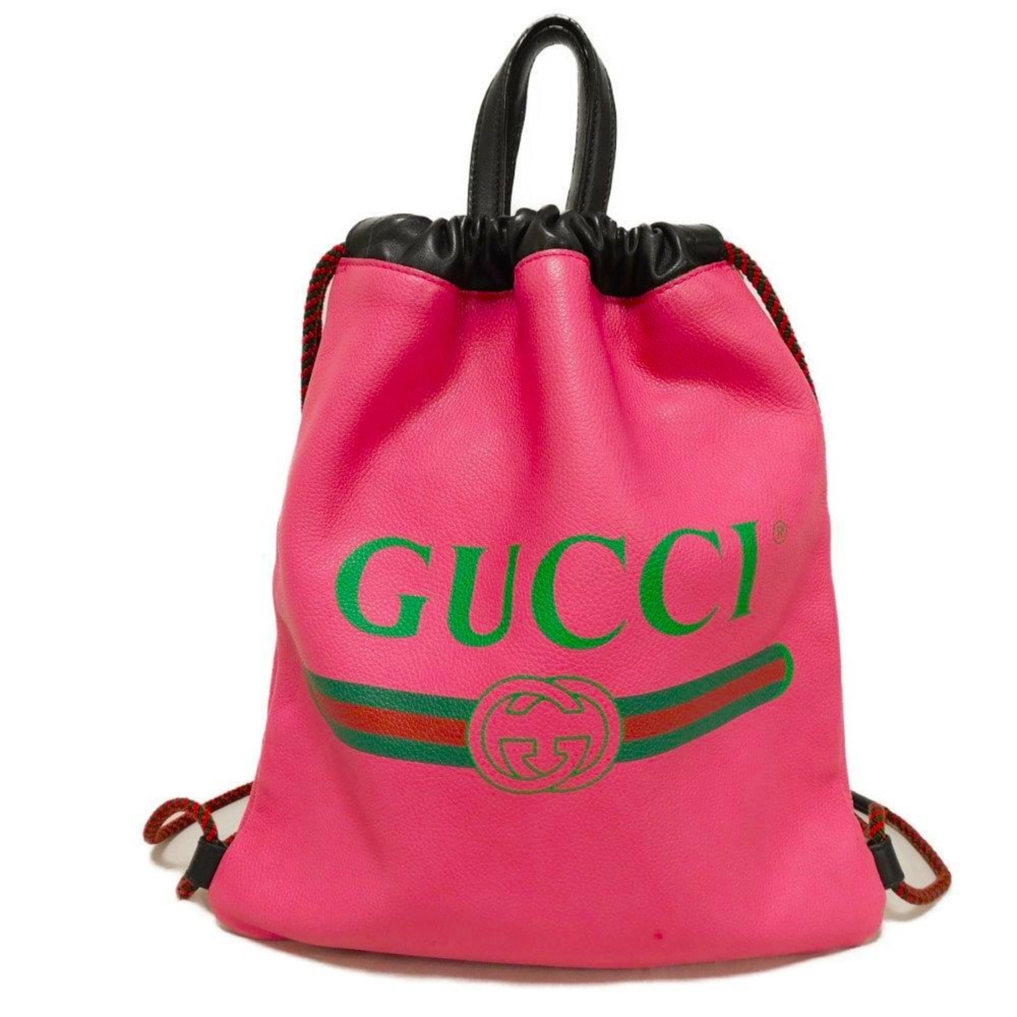 Gucci Pink Leather Backpack (Pre-Owned)