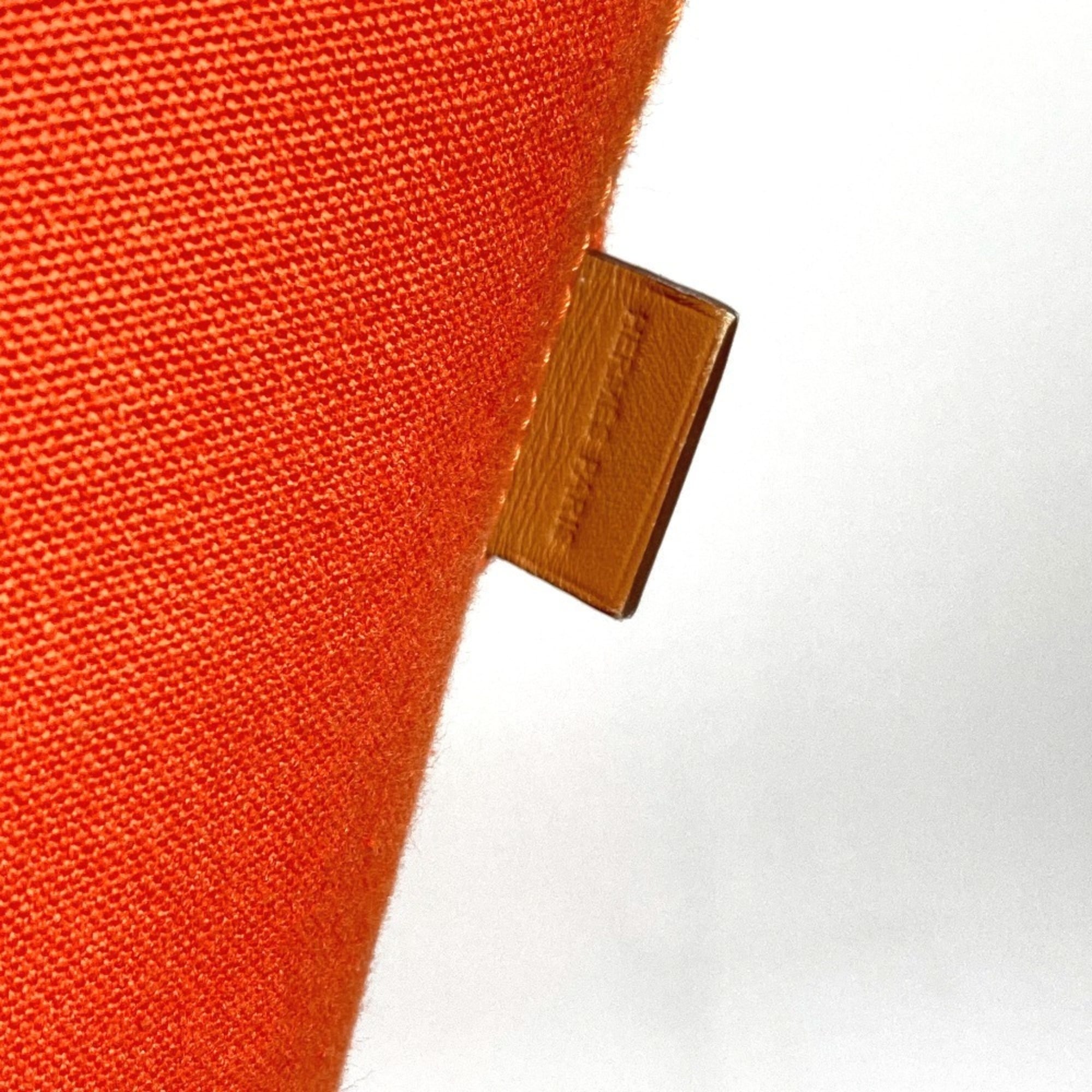 Hermes Orange Cotton Boston Bag Handbag Shoulder Bag Tote Bag (Pre-Owned)