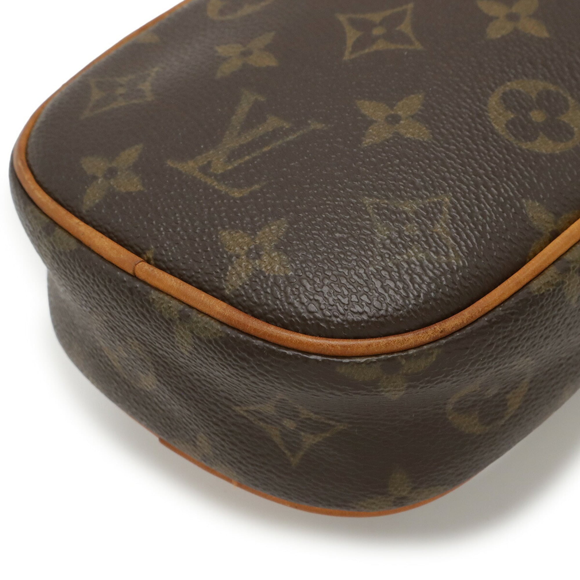Louis Vuitton Brown Pvc Pochette Shoulder Bag Sling Bag (Pre-Owned)