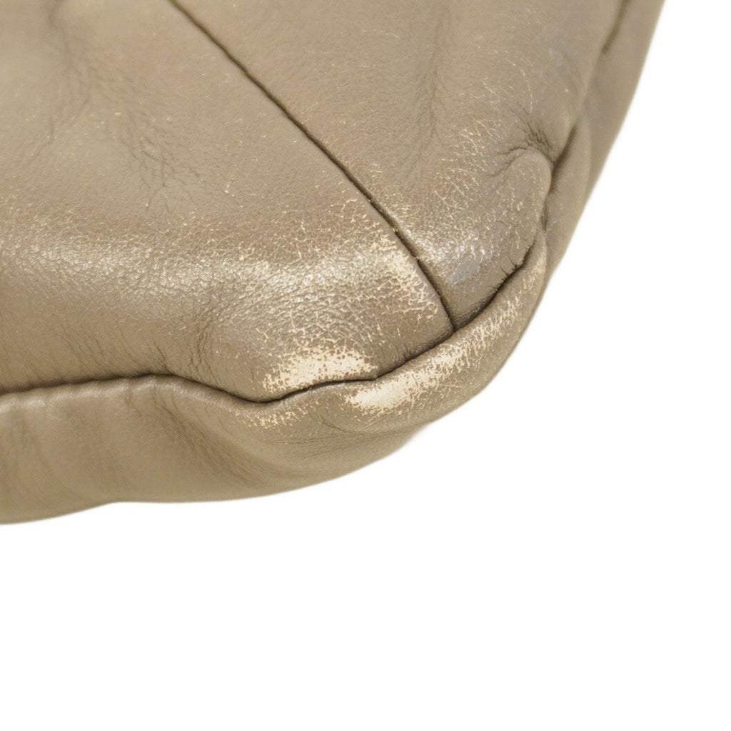 Chanel Gray Leather Shoulder Bag (Pre-Owned)