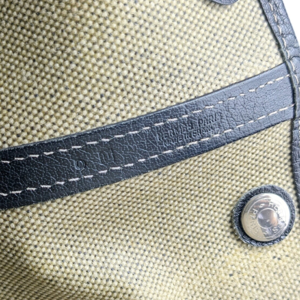 Hermes Black Canvas Leather Shoulder Bag (Pre-Owned)