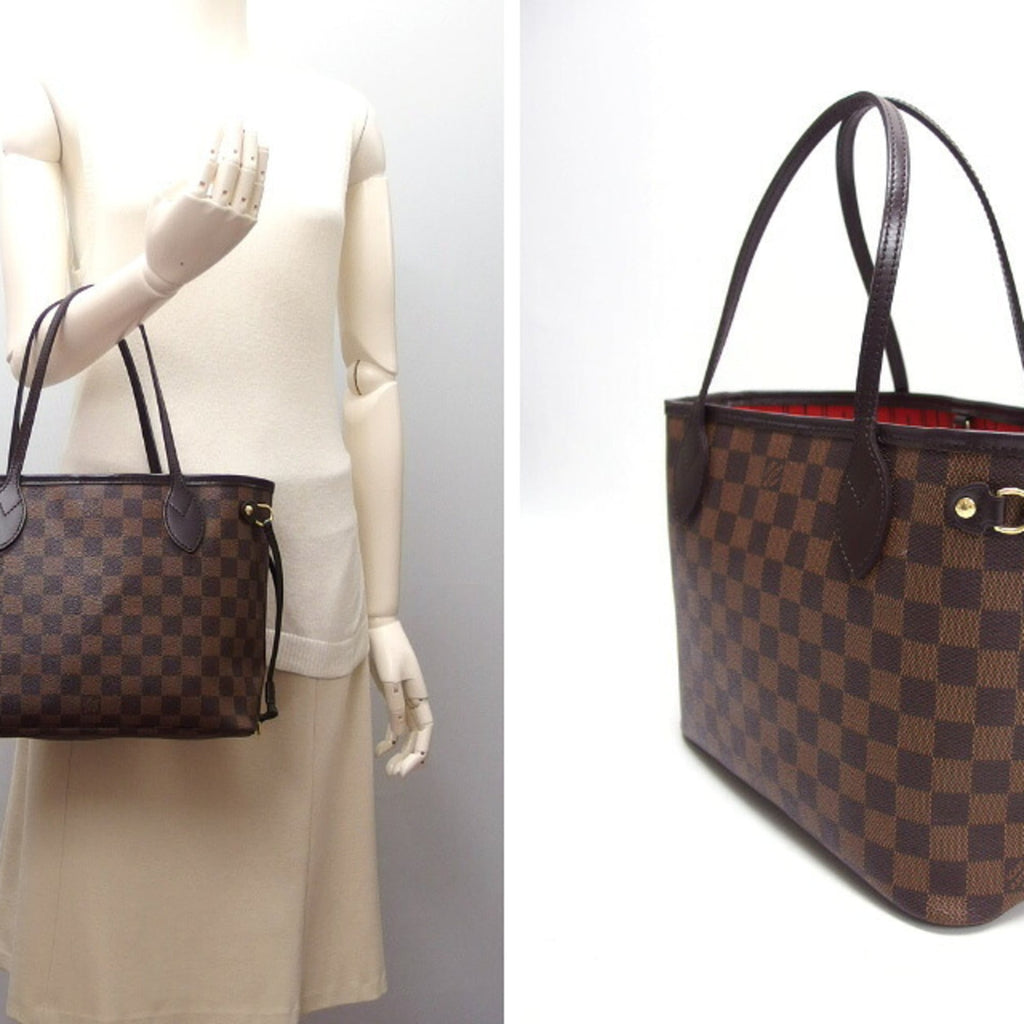 Louis Vuitton Brown Damier Canvas Leather Handbag Tote Bag (Pre-Owned)