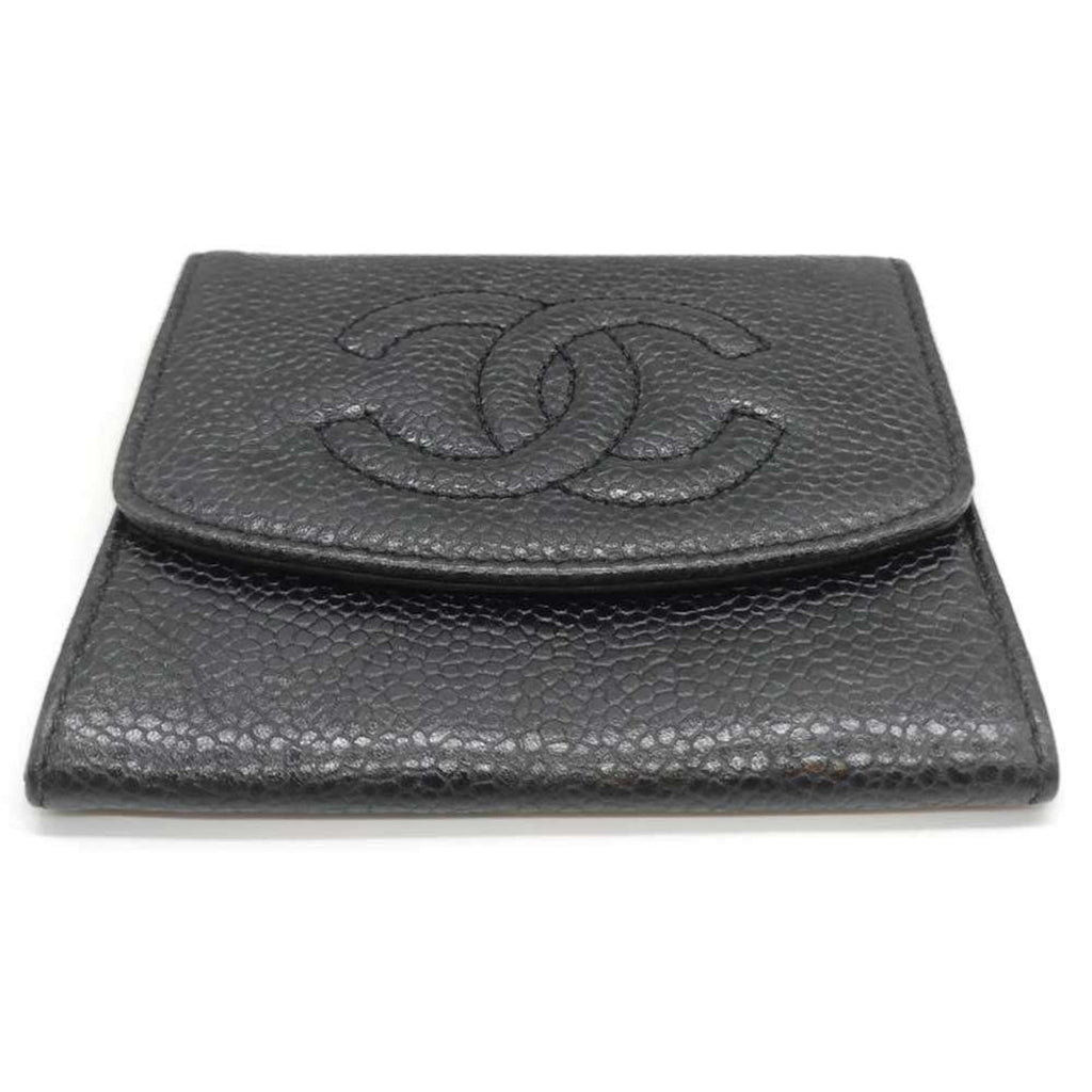 Chanel Black Grained Calfskin Coin Purse/Coin Case (Pre-Owned)
