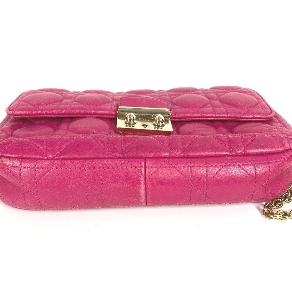 Christian Dior Pink Leather Clutch Bag Shoulder Bag (Pre-Owned)