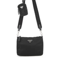 Prada Black Nylon Leather Shoulder Bag (Pre-Owned)