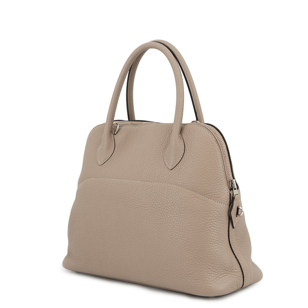 Hermes Bolide Gris Tourterelle Taurillon Clemence Leather Handbag (Pre-Owned)
