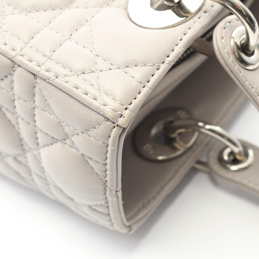 Christian Dior Gray Leather Handbag (Pre-Owned)
