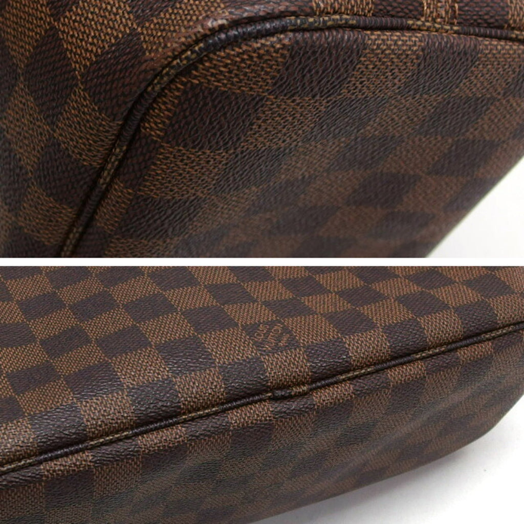 Louis Vuitton Brown Damier Canvas Leather Handbag Tote Bag (Pre-Owned)
