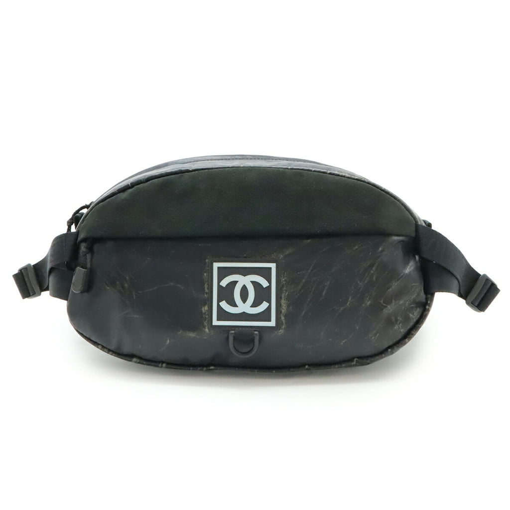 Chanel Sport Black Rubber Suede Fanny Pack (Pre-Owned)
