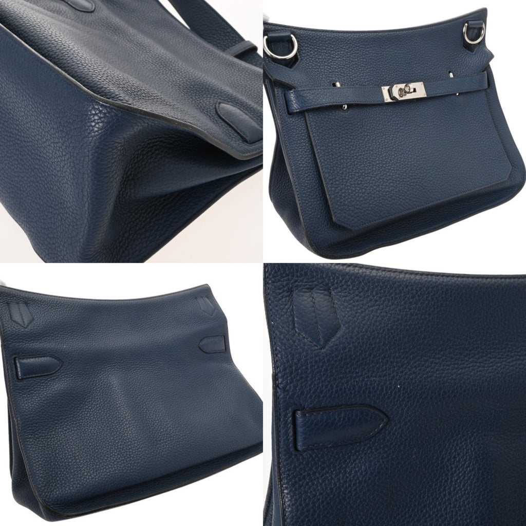 Hermes Blue Taurillon Clemence Leather Shoulder Bag (Pre-Owned)