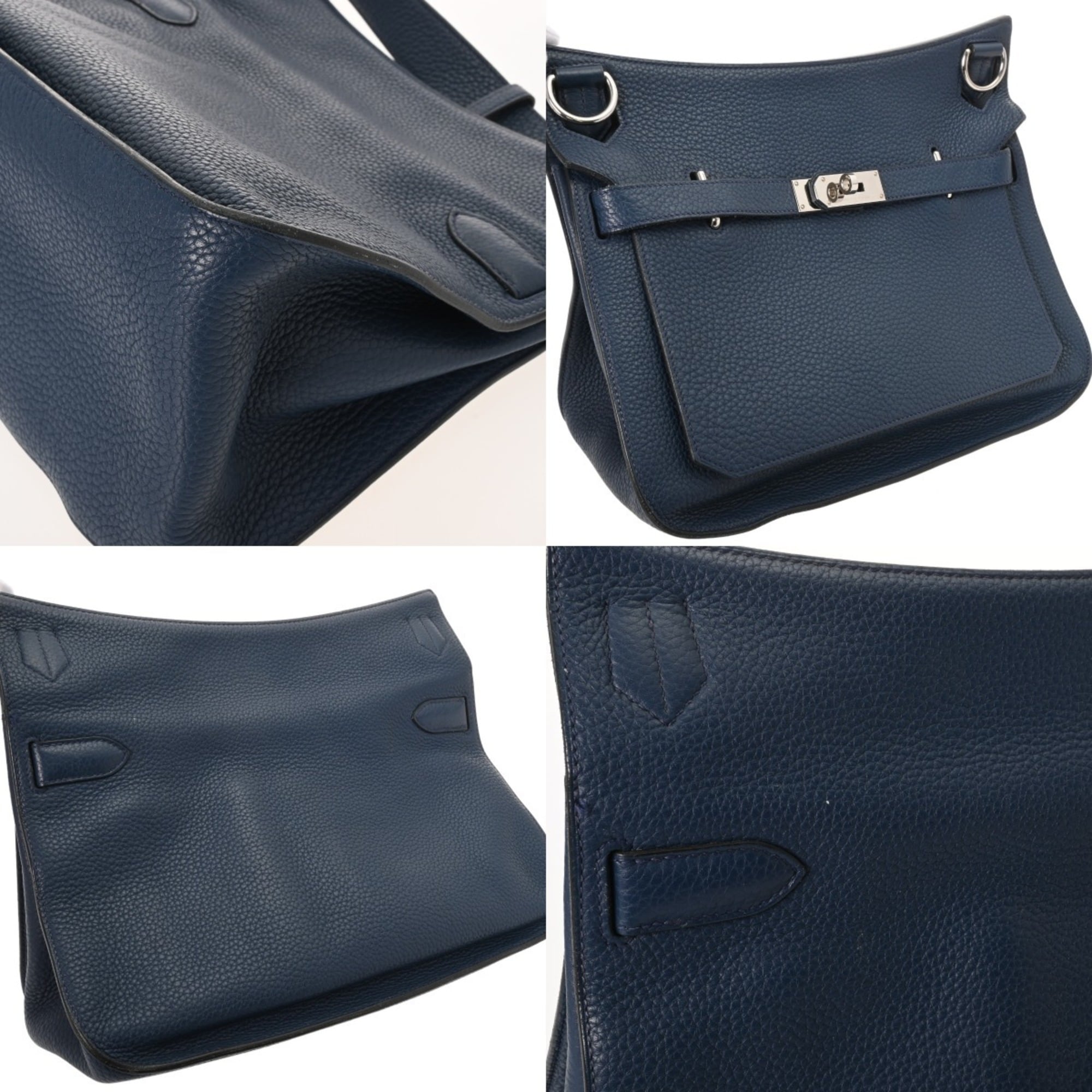Hermes Blue Taurillon Clemence Leather Shoulder Bag (Pre-Owned)