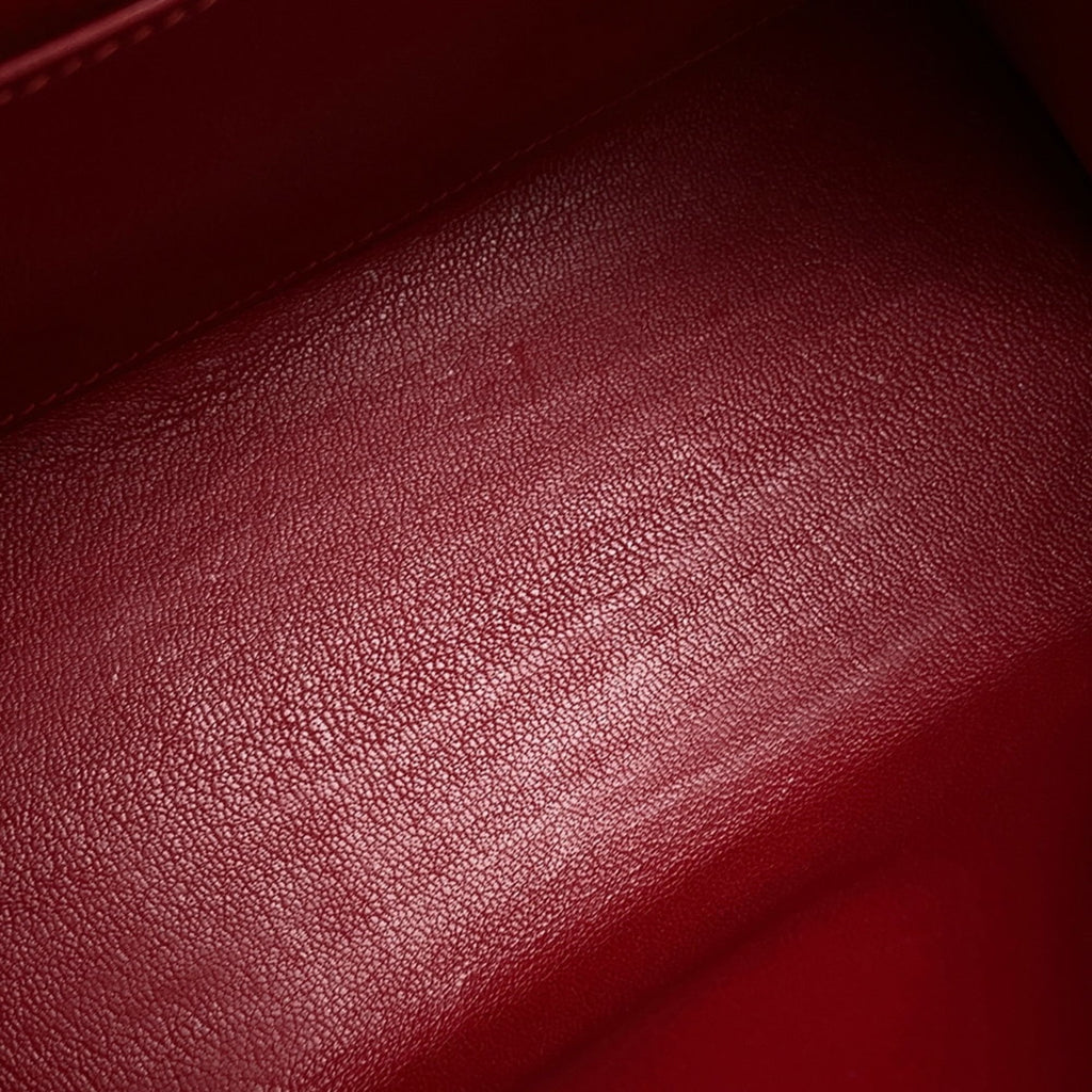Hermes Kelly Rouge Vif Courchevel Leather Handbag (Pre-Owned)