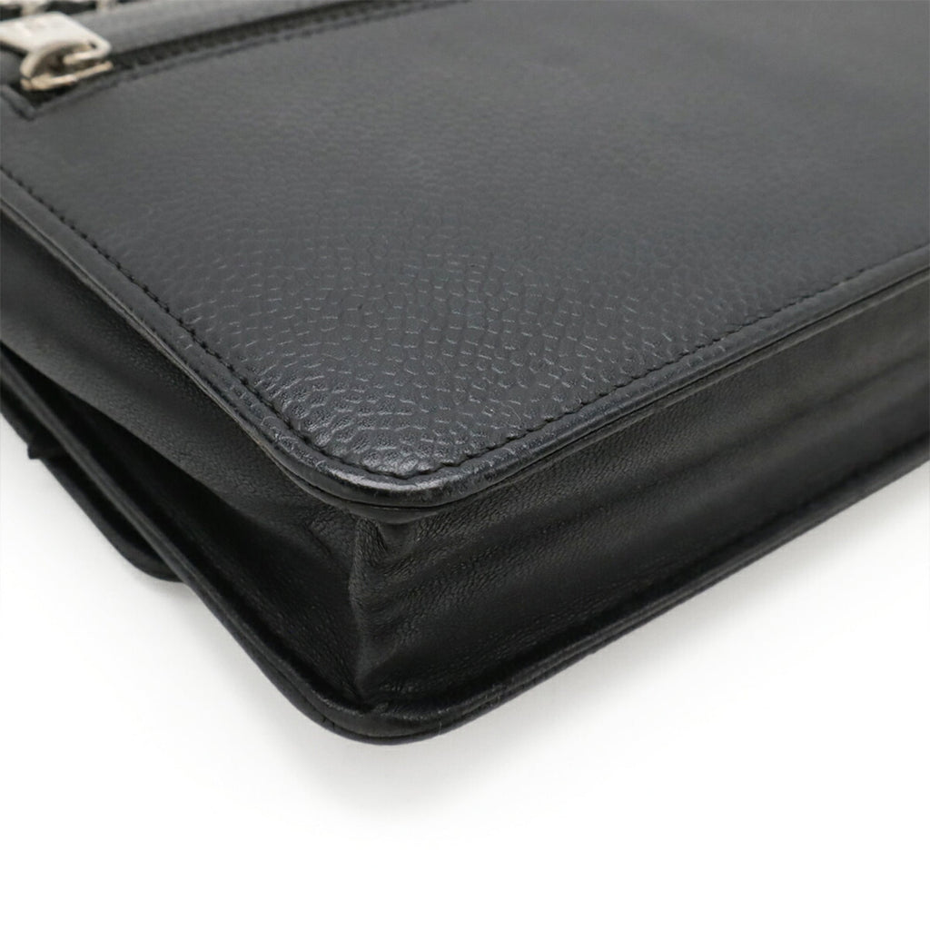 Chanel Black Grained Calfskin Pochette Shoulder Bag (Pre-Owned)
