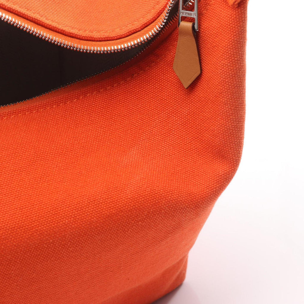 Hermes Feu Orange Canvas Handbag (Pre-Owned)