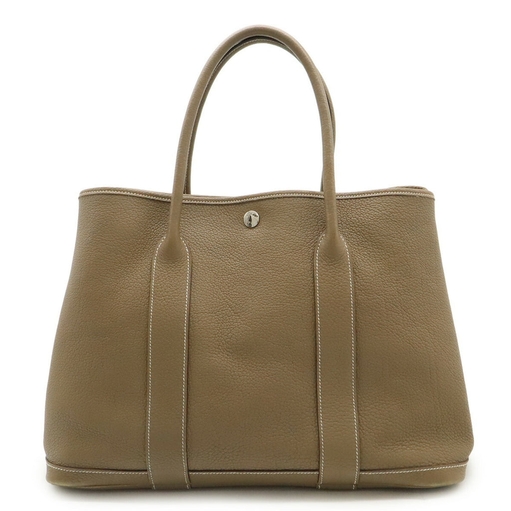 Hermes Garden Etoupe Gray Negonda Leather Handbag Tote Bag (Pre-Owned)