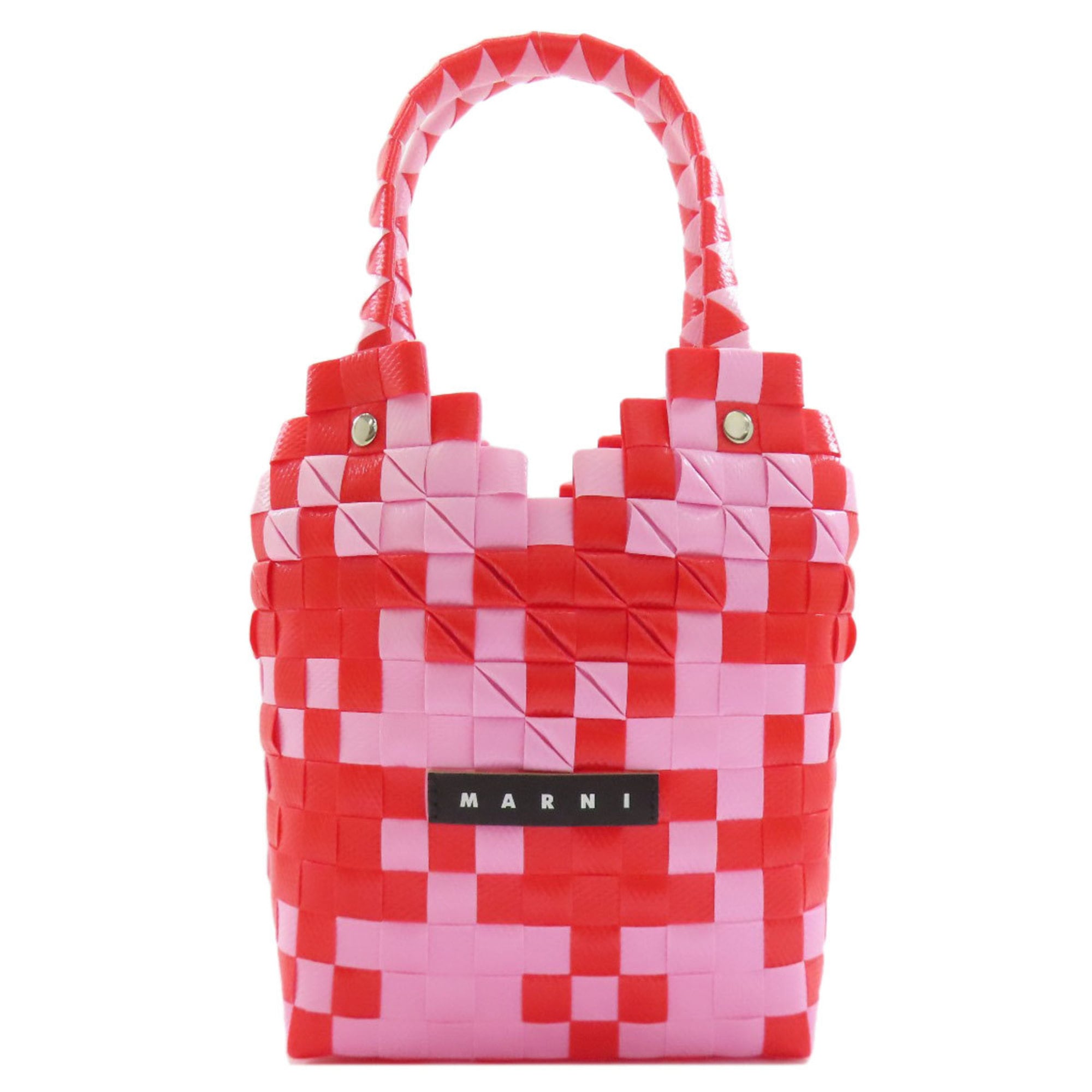 Marni Pink Red Color Polypropylene Basket Handbag (Pre-Owned)