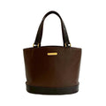 Burberry Black Brown Leather Handbag Tote Bag (Pre-Owned)