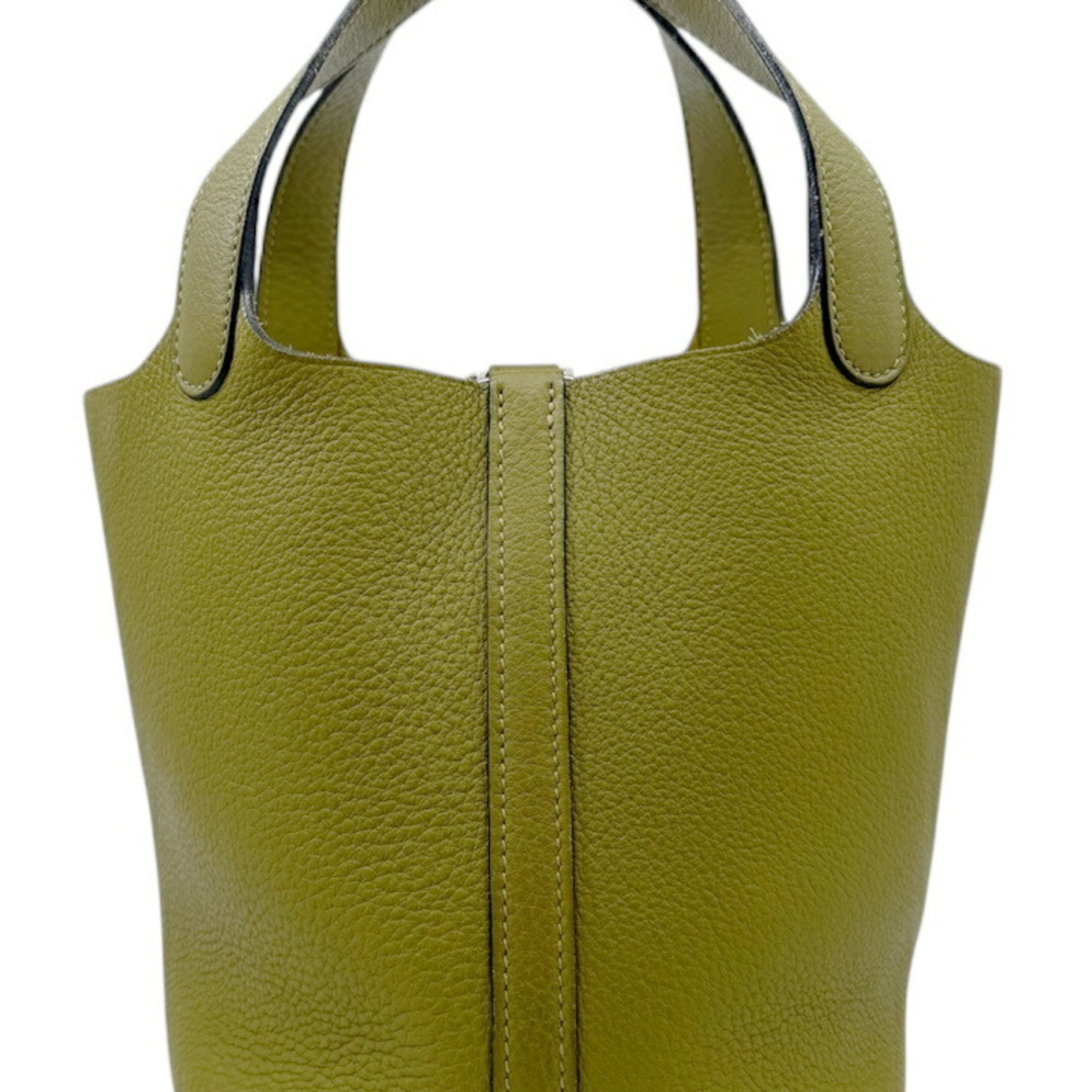Hermes Anis Green Taurillon Clemence Leather Handbag (Pre-Owned)