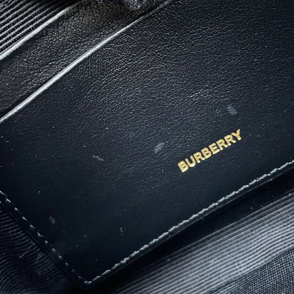 Burberry Black Brown White Pvc Leather Shoulder Bag (Pre-Owned)