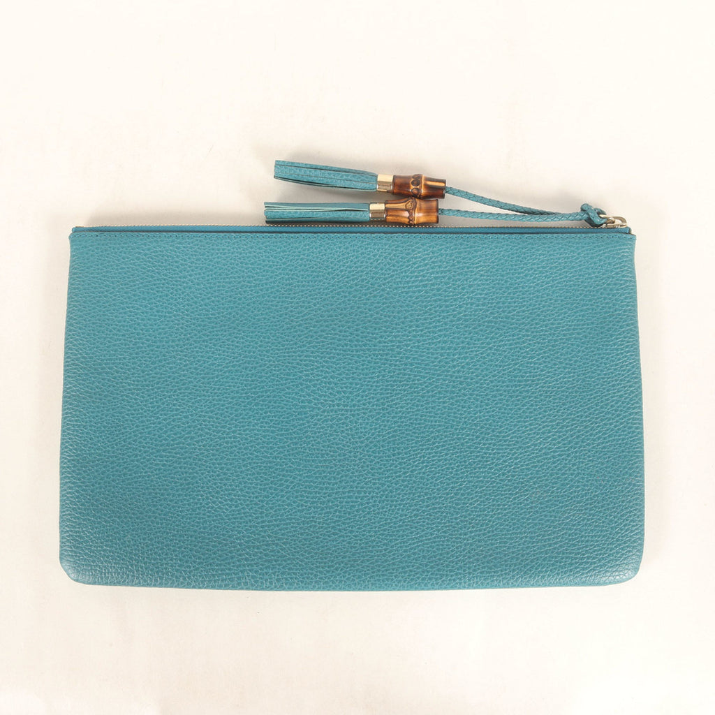 Gucci Turquoise Leather Clutch Bag (Pre-Owned)