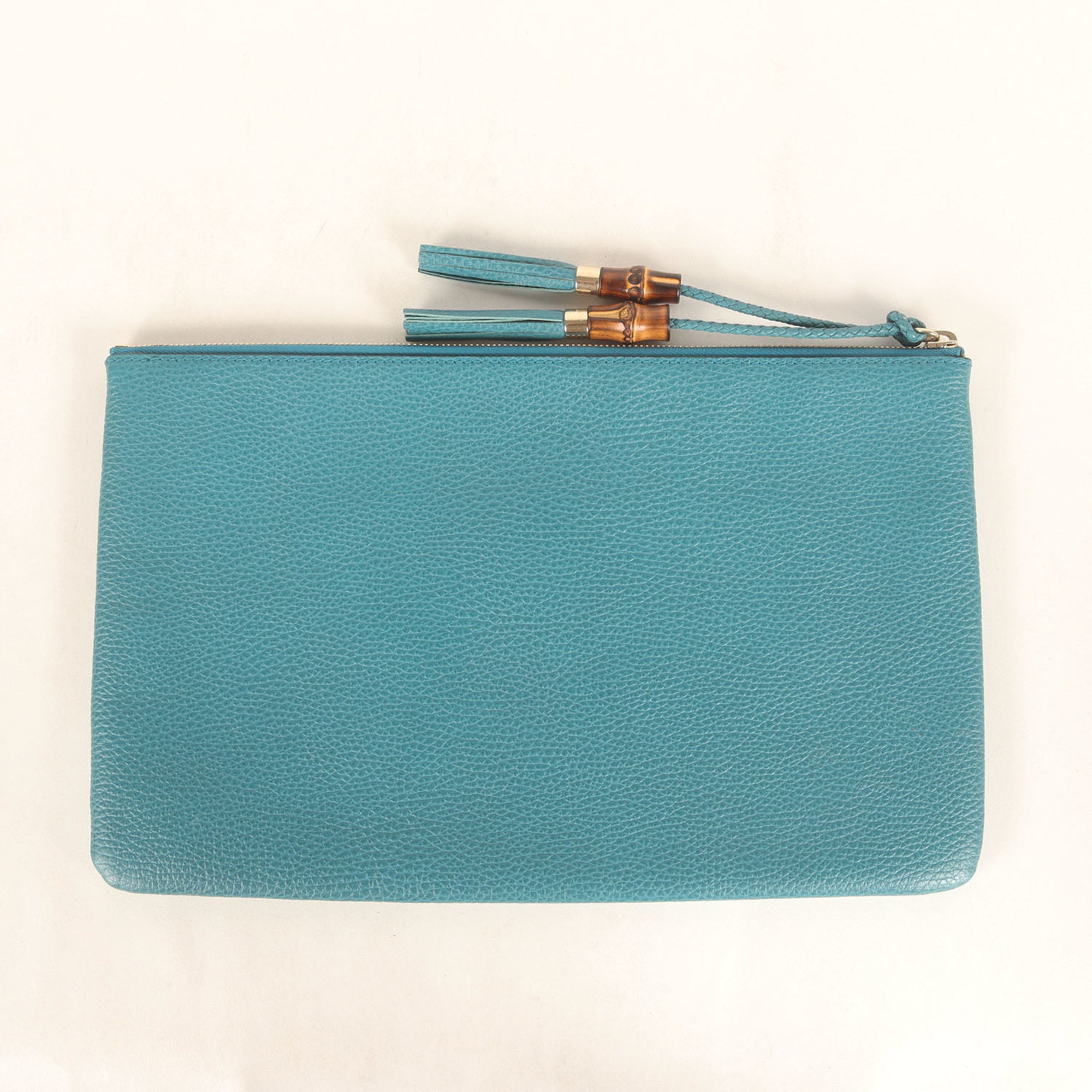 Gucci Turquoise Leather Clutch Bag (Pre-Owned)