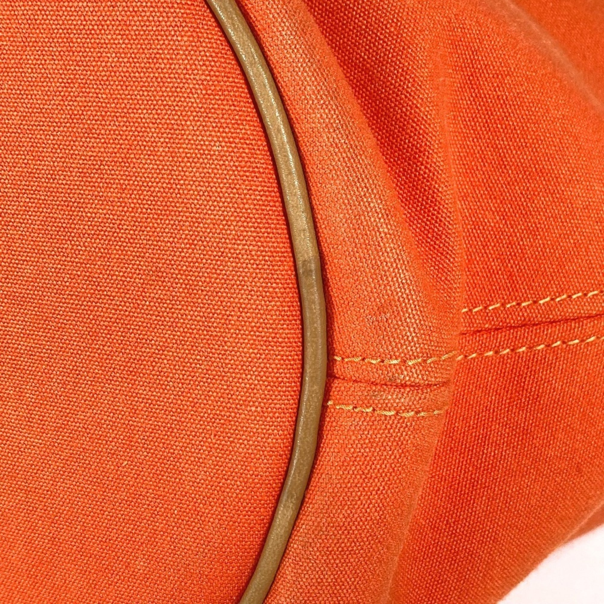 Hermes Orange Cotton Boston Bag Handbag Shoulder Bag Tote Bag (Pre-Owned)