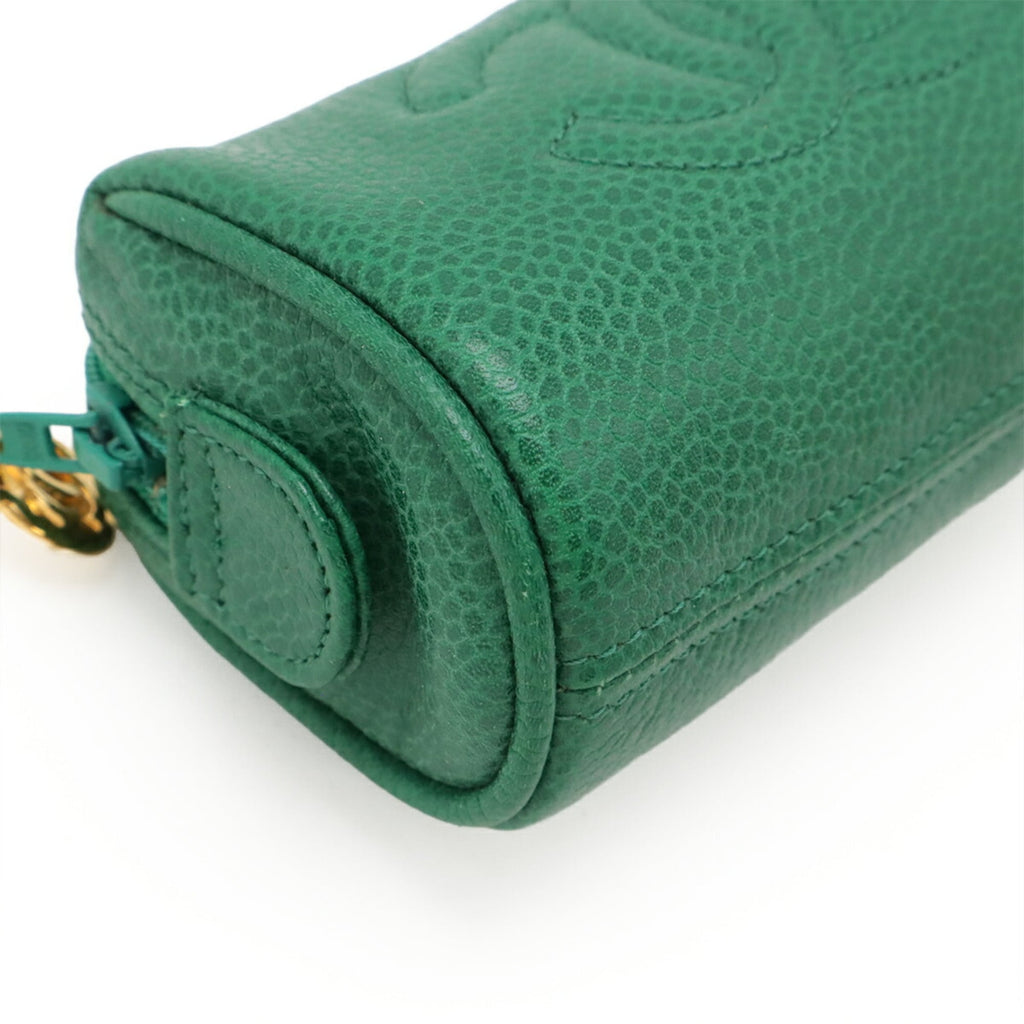 Chanel Green Grained Calfskin Pouch (Pre-Owned)