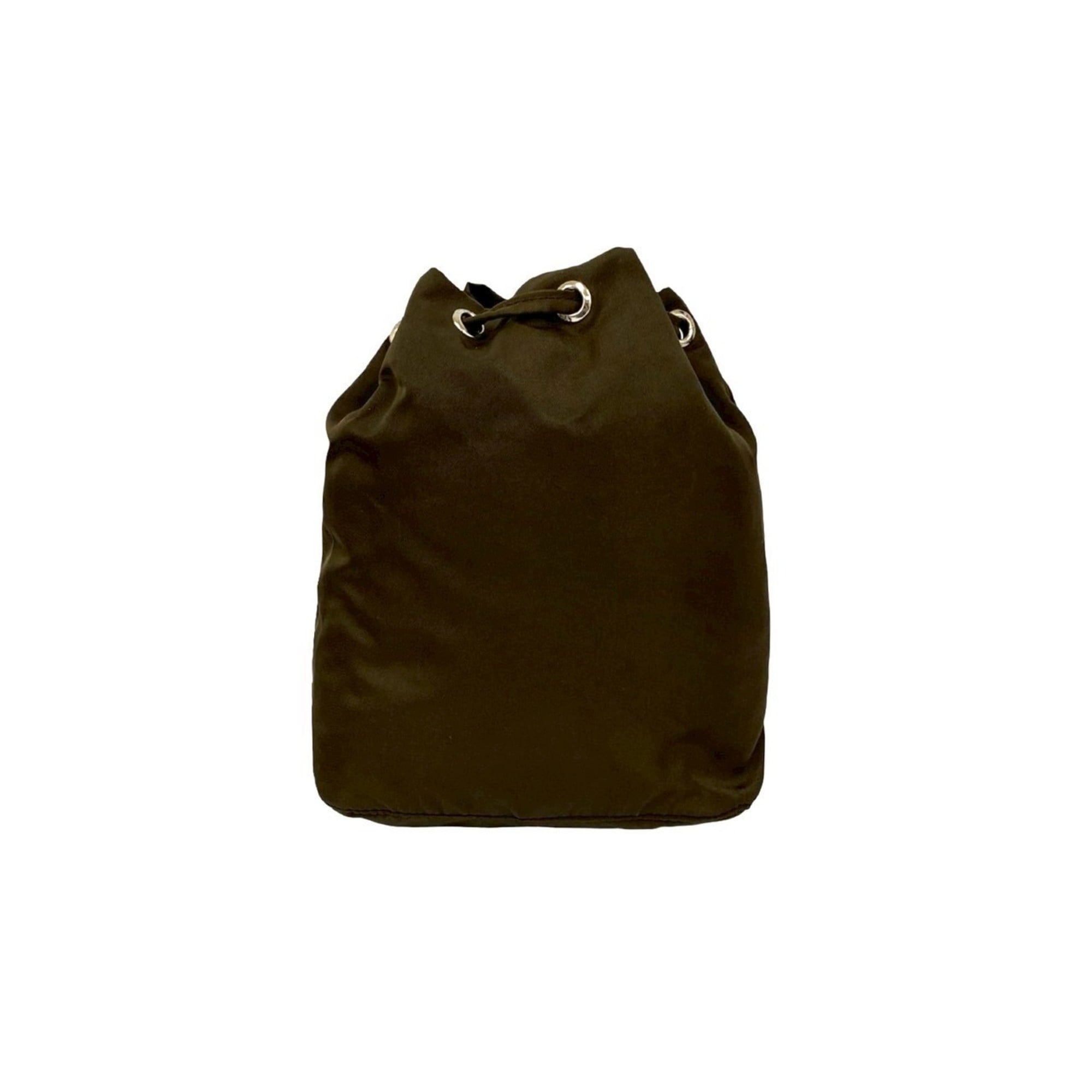 Prada Brown Khaki Leather Nylon Handbag (Pre-Owned)