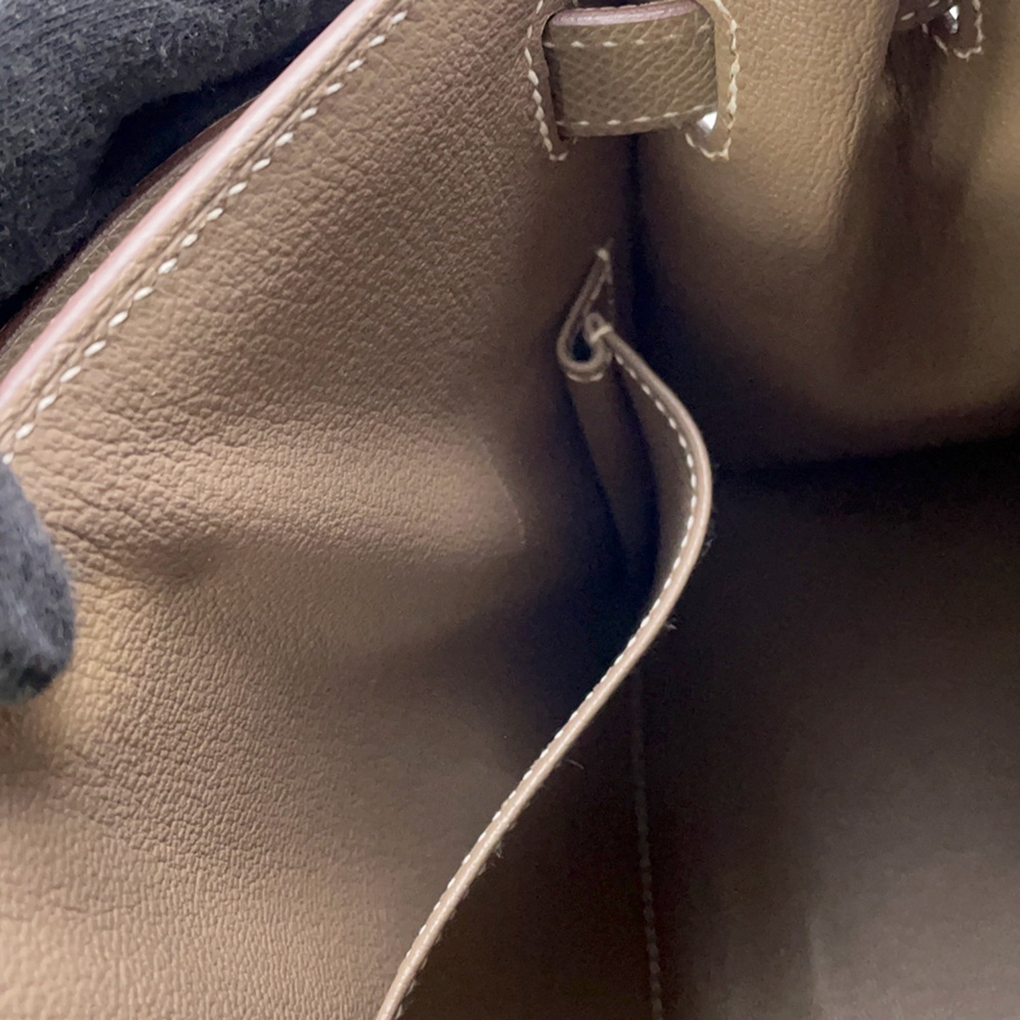 Hermes Kelly Etoupe Gray Epsom Leather Handbag (Pre-Owned)