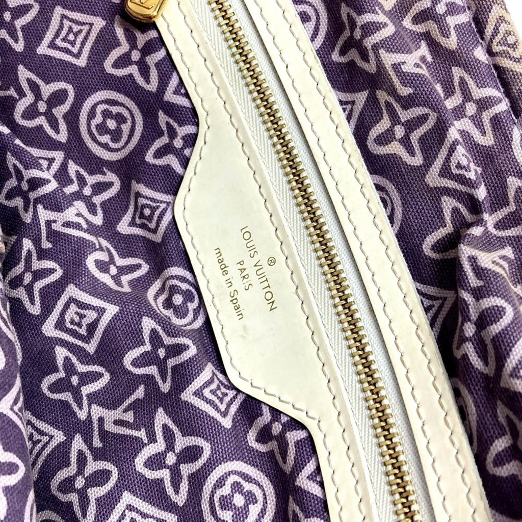 Louis Vuitton Lilac Purple White Canvas Leather Shoulder Bag Tote Bag (Pre-Owned)