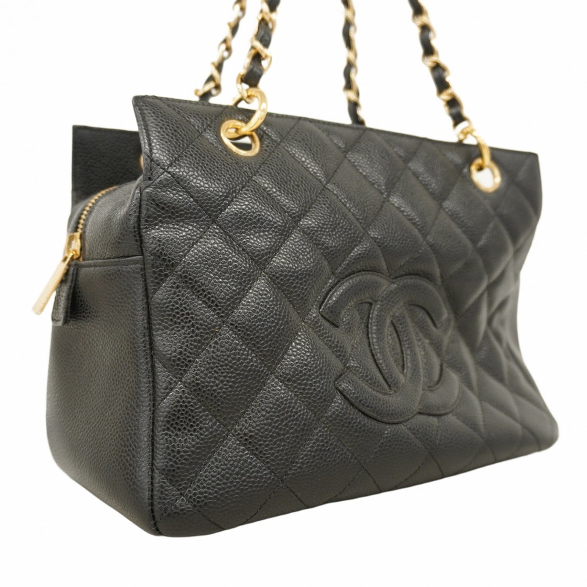 Chanel Black Grained Calfskin Shoulder Bag (Pre-Owned)