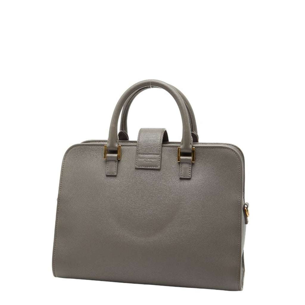 Saint Laurent Gray Leather Handbag Shoulder Bag (Pre-Owned)