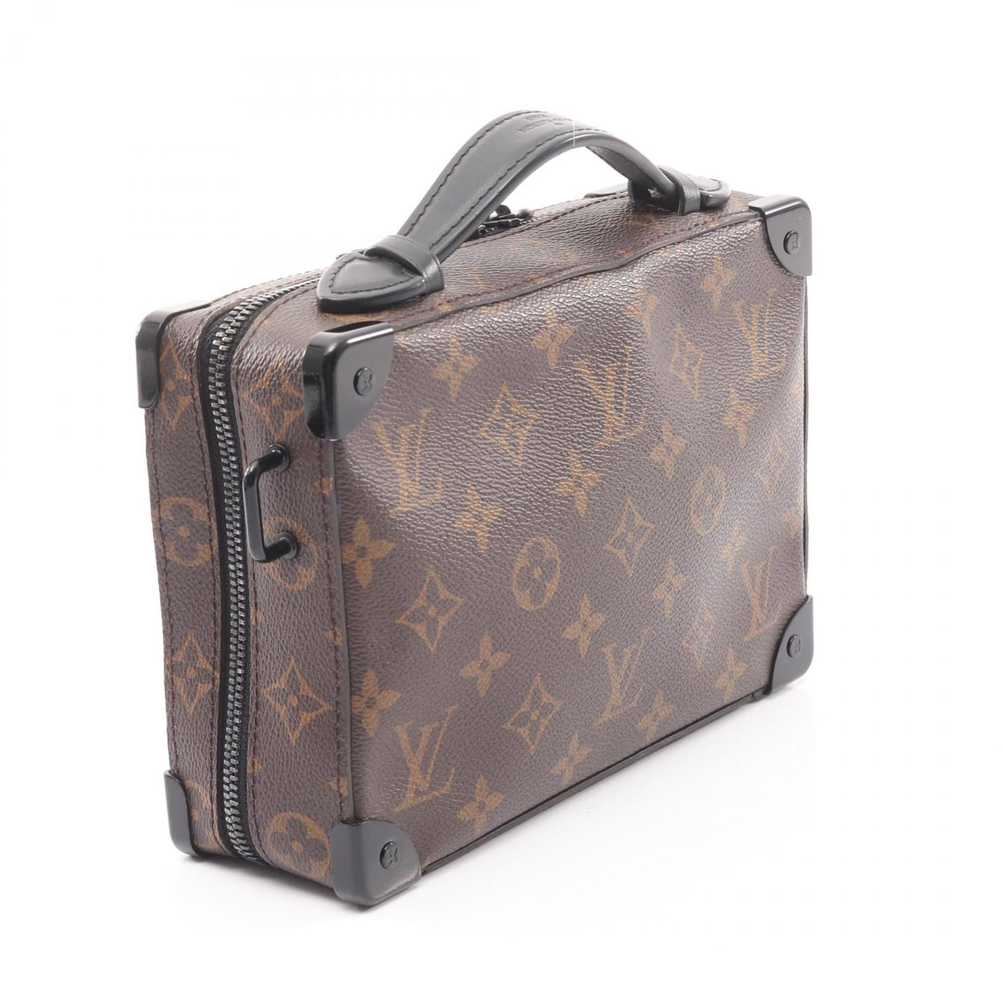Louis Vuitton Black Brown Monogram Leather Handbag (Pre-Owned)