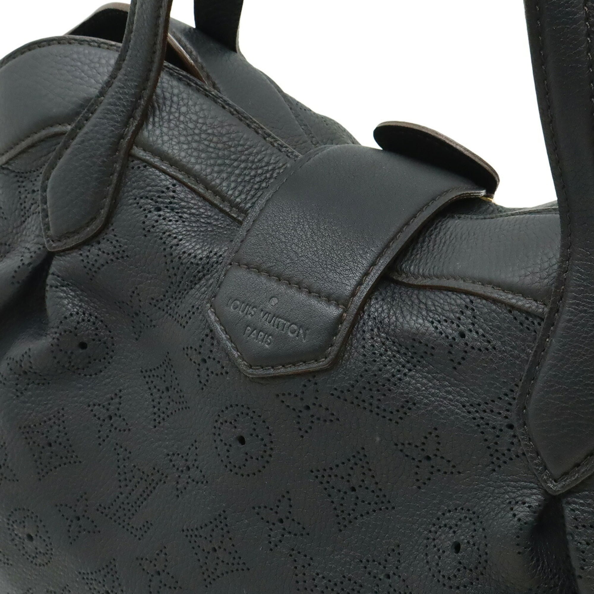 Louis Vuitton Mahina Black Noir Mahina Leather Handbag Tote Bag (Pre-Owned)