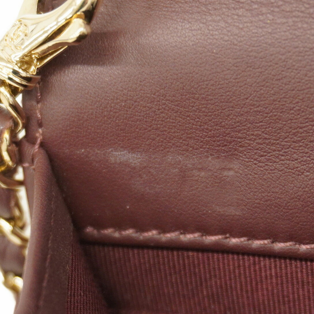 Chanel Bordeaux Patent Leather Chain/Shoulder Wallet (Pre-Owned)