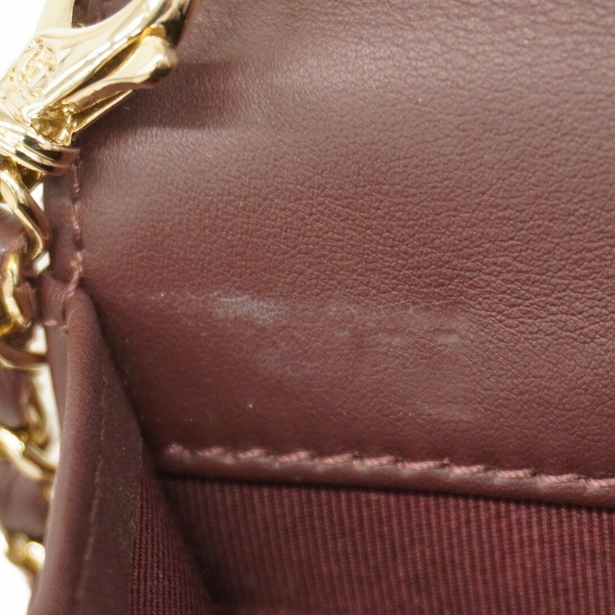 Chanel Bordeaux Patent Leather Chain/Shoulder Wallet (Pre-Owned)