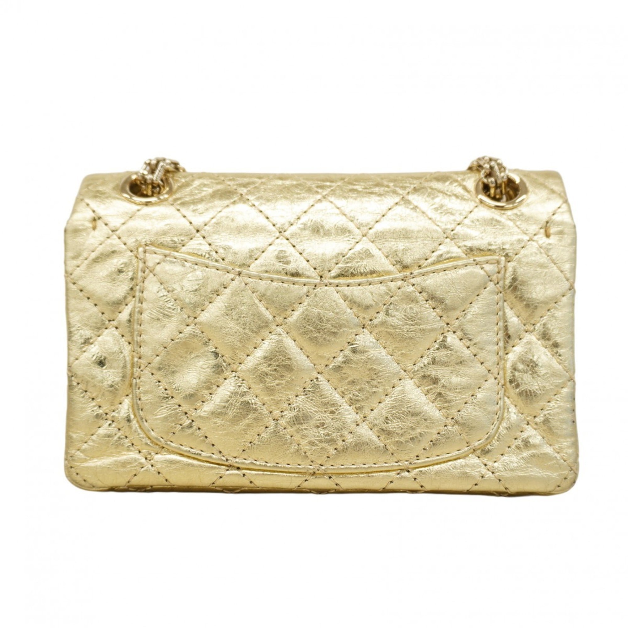 Chanel Gold Leather Shoulder Bag (Pre-Owned)