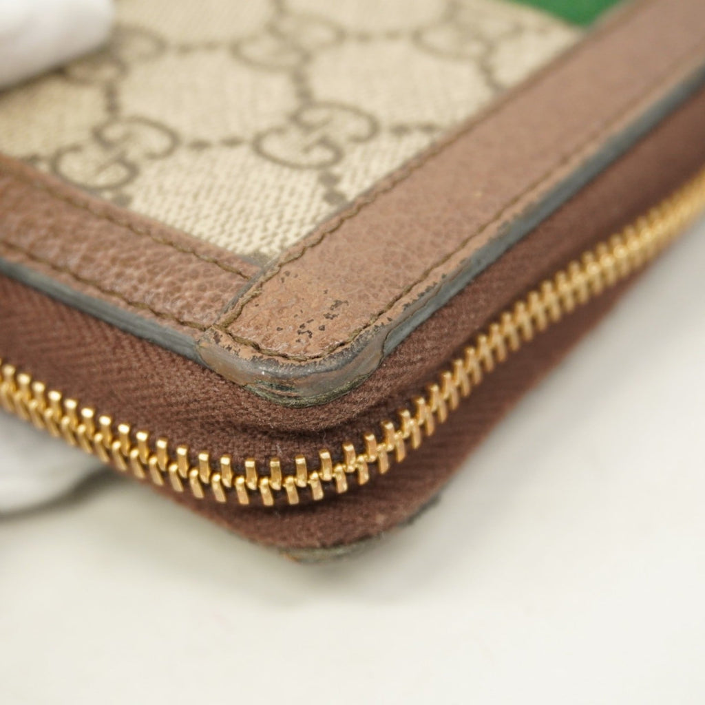 Gucci Beige Brown Pvc Long Wallet (Bi-Fold) (Pre-Owned)