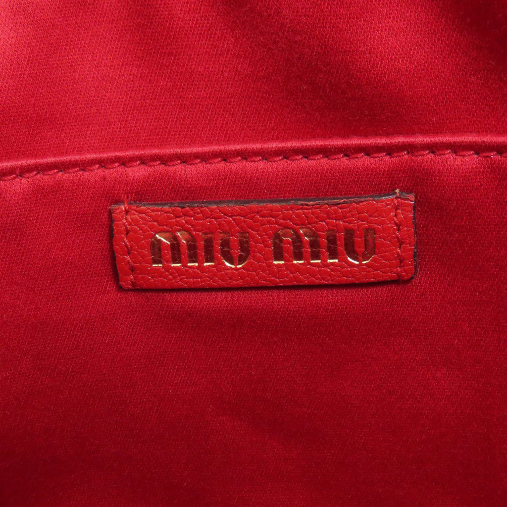 Miu Miu Red Color Canvas Shoulder Bag (Pre-Owned)