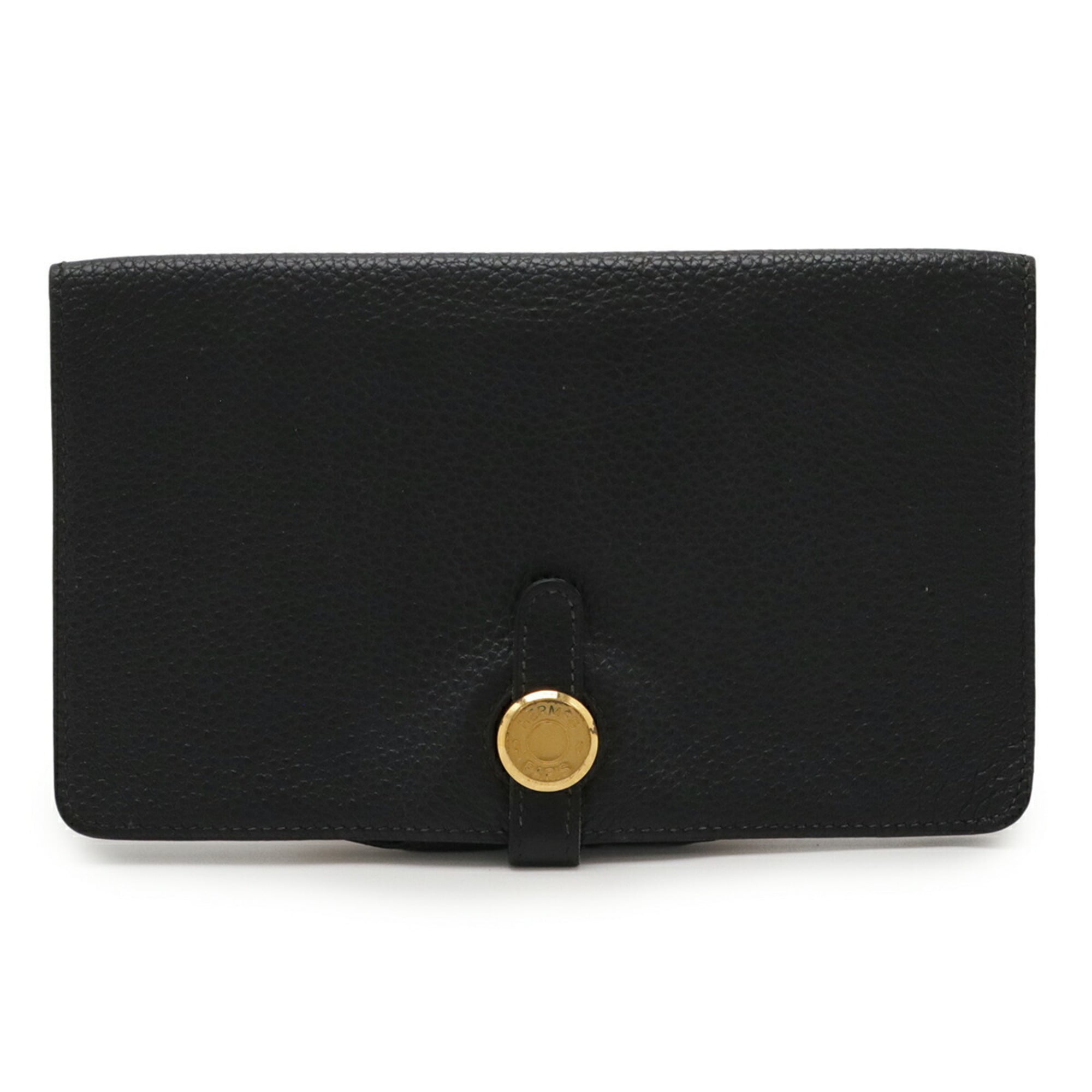 Hermes Black Togo Leather Long Bill Wallet (Bi-Fold) (Pre-Owned)