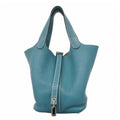 Hermes Blue Jean Taurillon Clemence Leather Handbag (Pre-Owned)