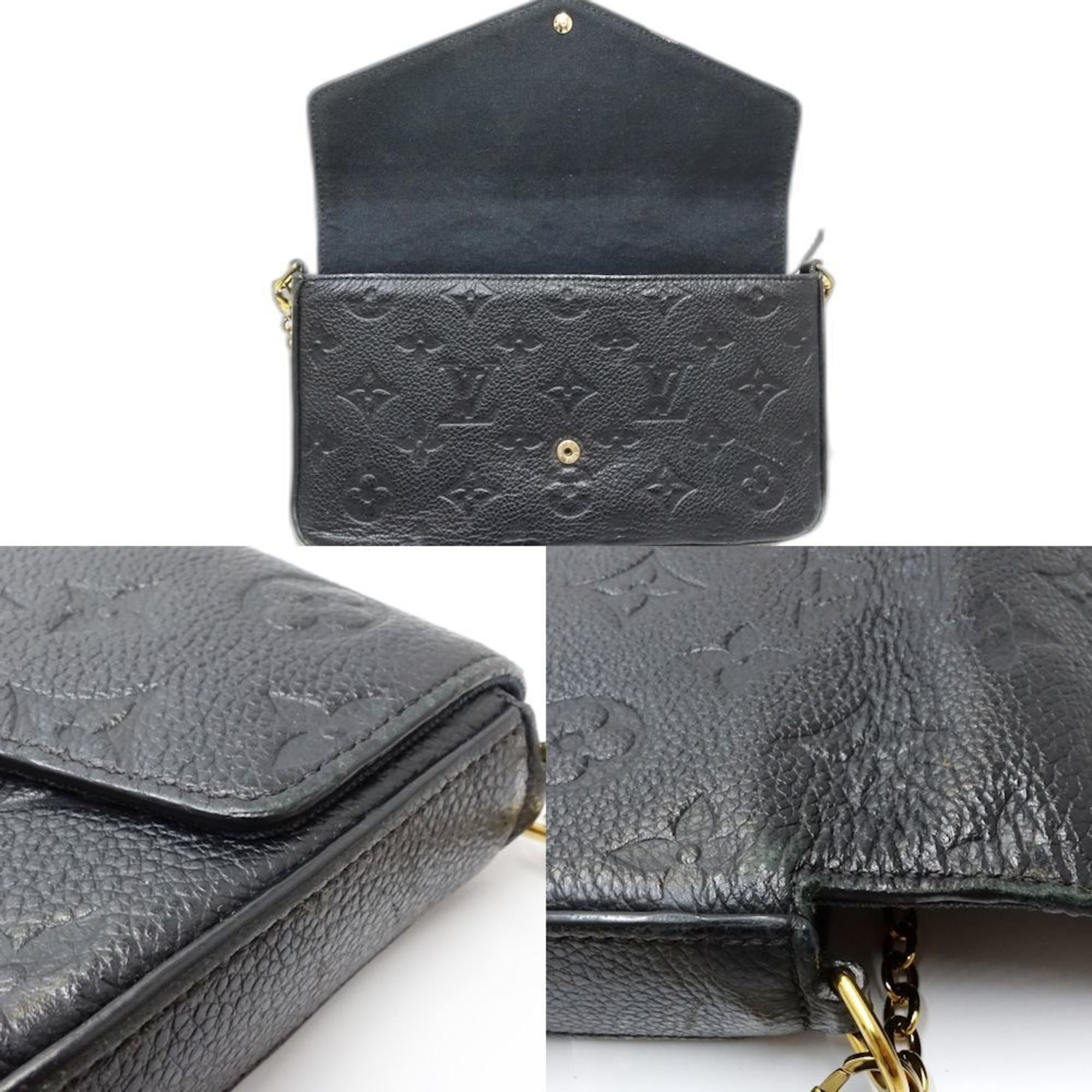 Louis Vuitton Noir Monogram Empreinte Chain/Shoulder Wallet (Pre-Owned)