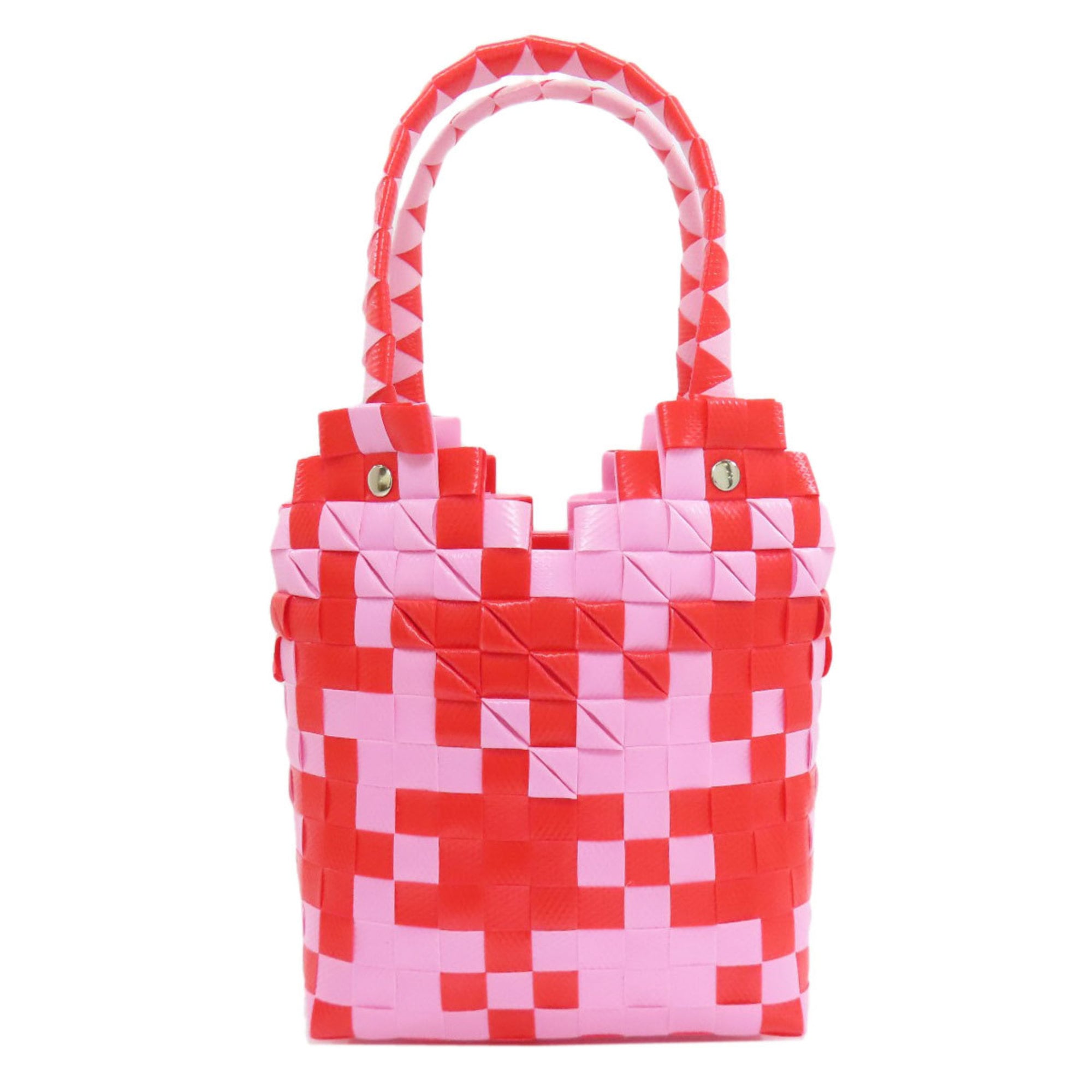 Marni Pink Red Color Polypropylene Basket Handbag (Pre-Owned)