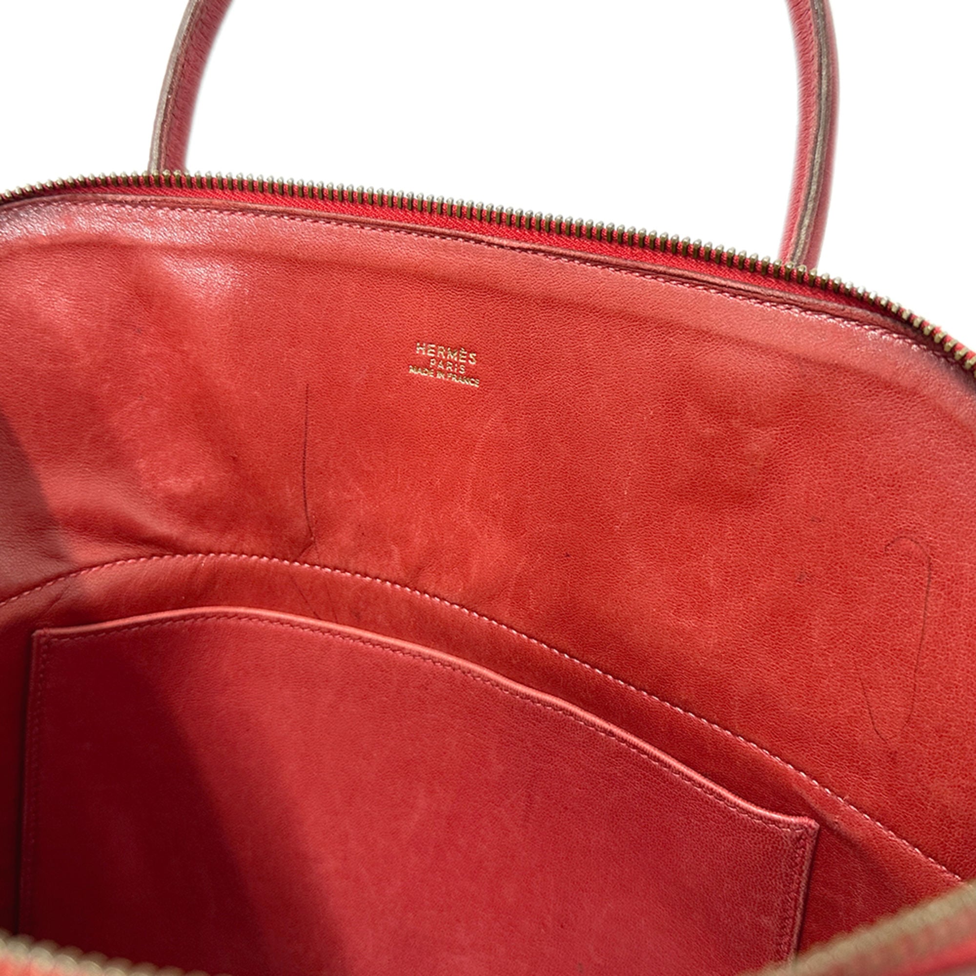 Hermes Red Color Ardennes Leather Handbag Shoulder Bag (Pre-Owned)