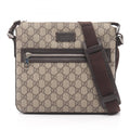 Gucci Beige Brown Gg Supreme Leather Shoulder Bag (Pre-Owned)